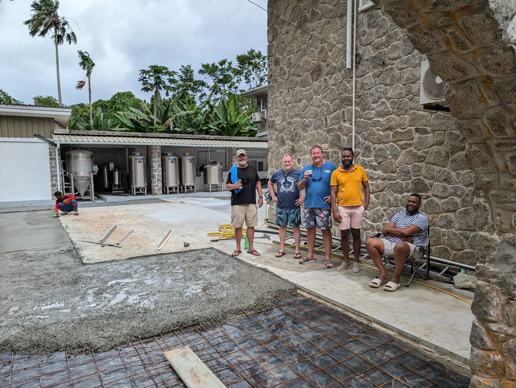 Concrete slab pour underway at the brewery