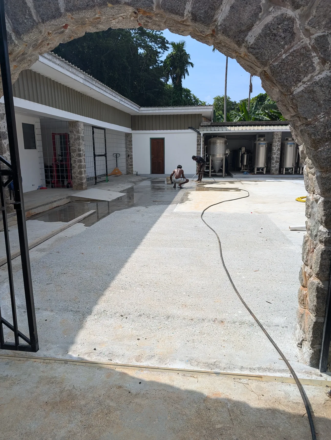 Completed concrete slab section at the brewery