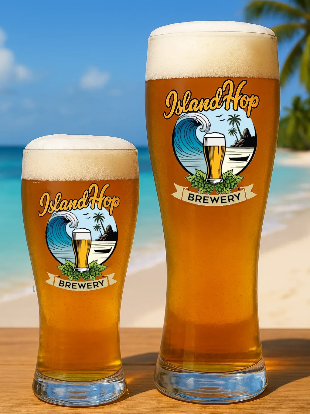 IHB glasses filled with beer