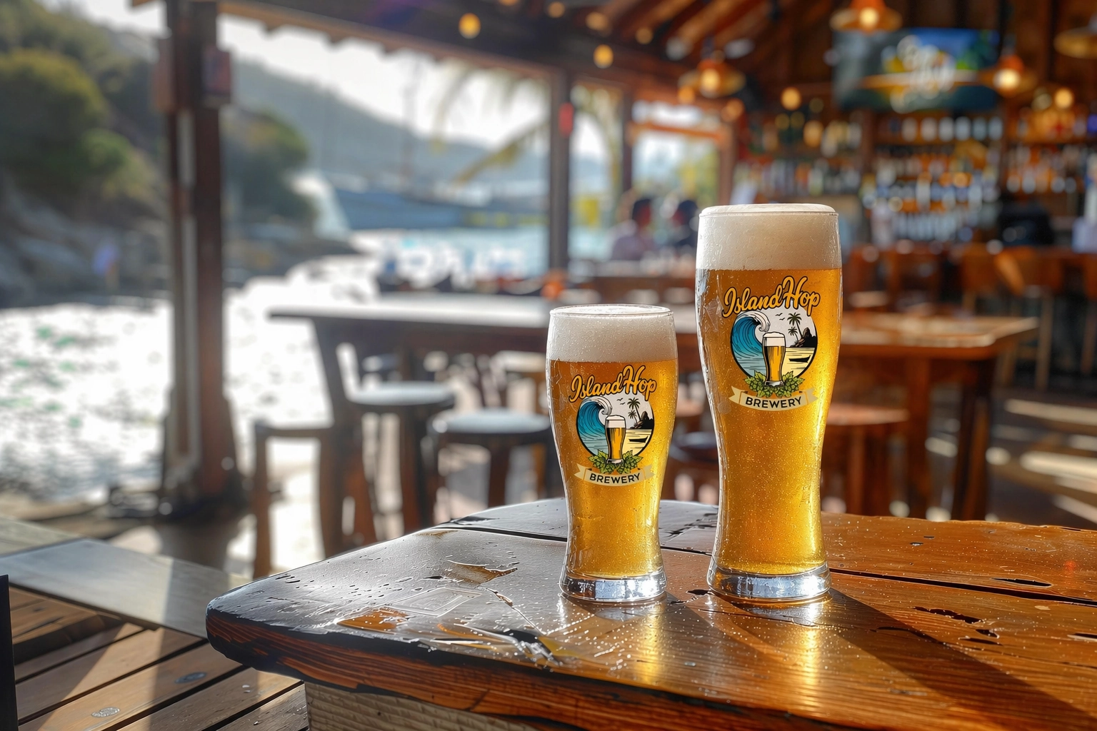 Island Hop Brewery craft beer selection