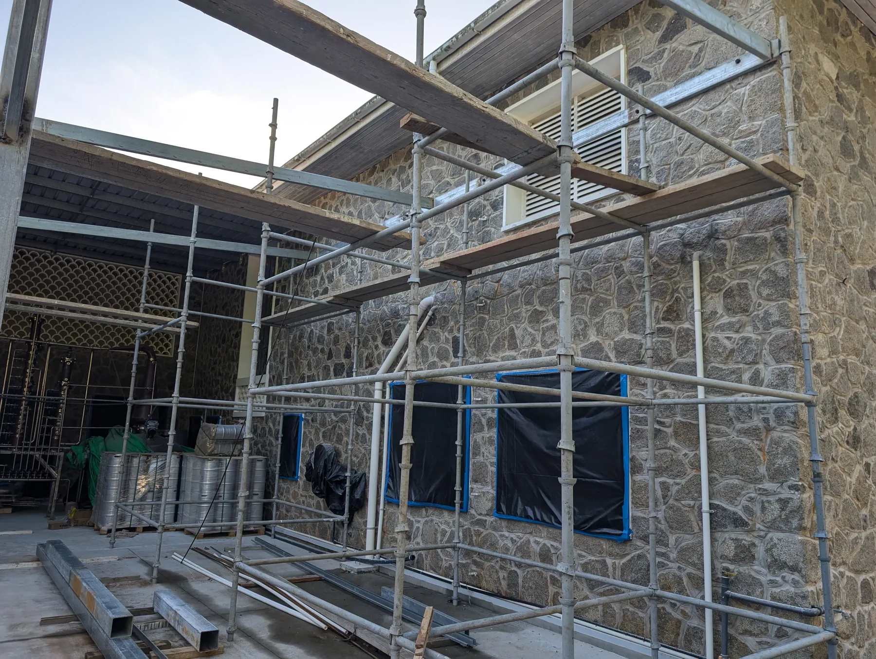 Framing and supports going up